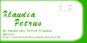 klaudia petrus business card